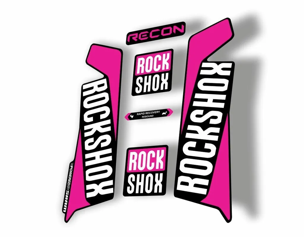 Rock Shox RECON 2016-17 Mountain Bike Cycling Decal Kit Sticker Adhesive Pink