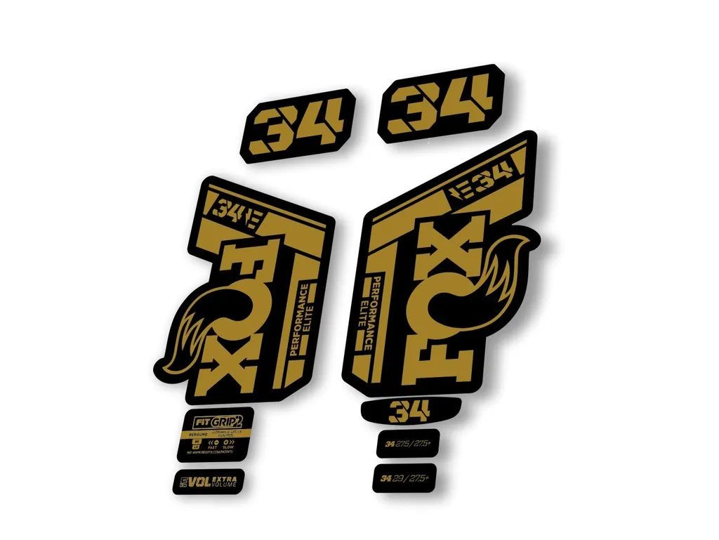 Fox 34 2022 Performance Elite E Bike Fork Decals Suspension Sticker Gold