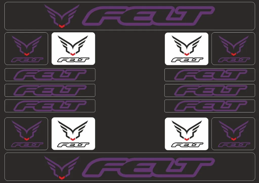 Bicycle Vinyl Frame Stickers – Compatible with FELT  Bikes  Purple 16 Pcs