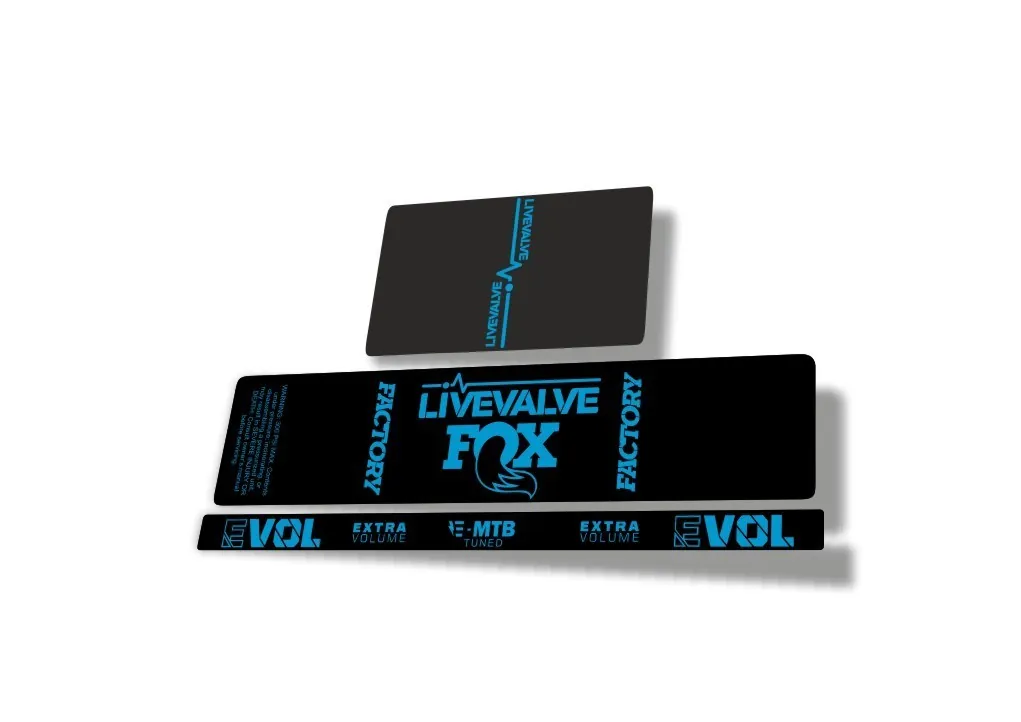 Fox 2022 Live Valve MTB Rear Shock Suspension Sticker Decal Blue