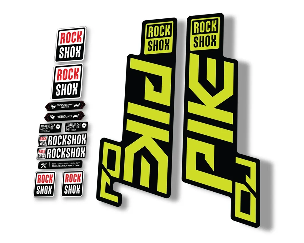 Rock Shox PIKE DJ 2021 Mountain Bike Cycling Decal Sticker Adhesive Lime Green