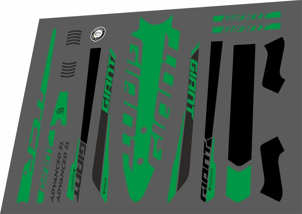 Bicycle Vinyl Stickers – Fits GIANT TCR Advanced SL Bike Frames – Green