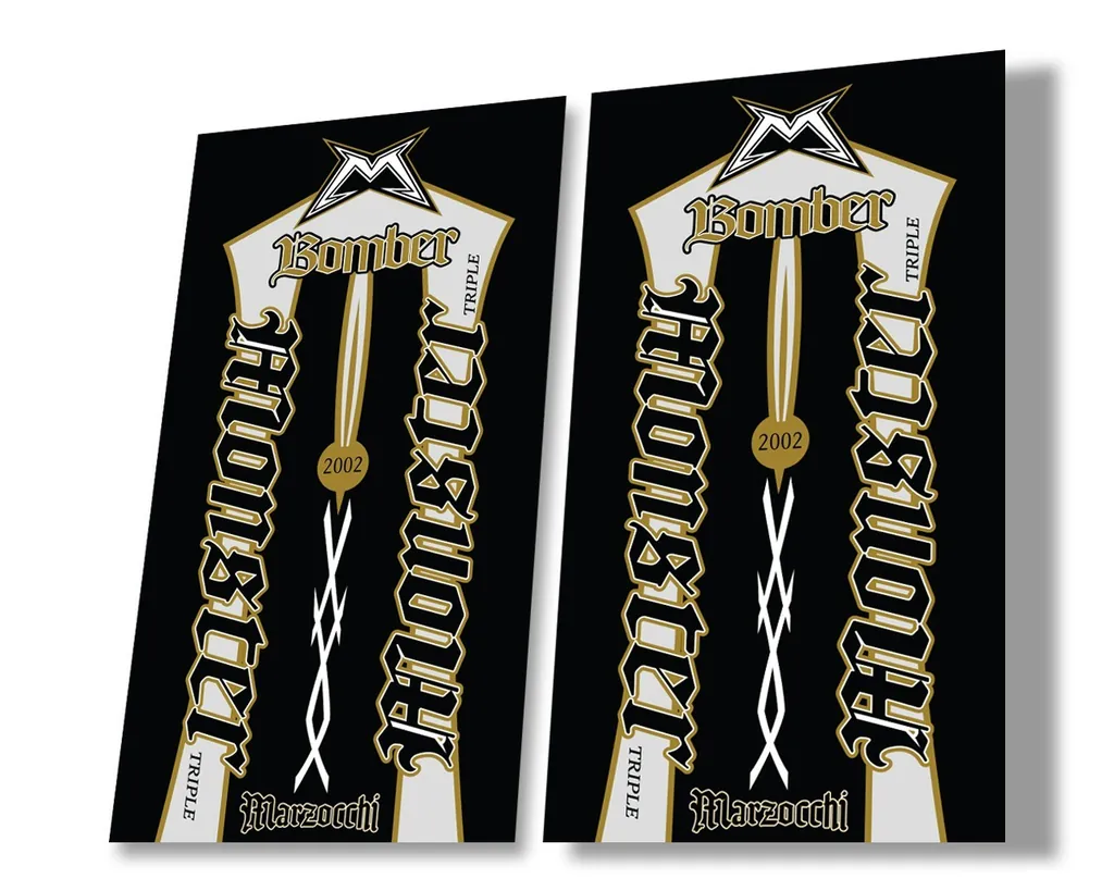 Marzocchi Bomber Monster 2002 Suspension Decal Kit Sticker Adhesive Gold