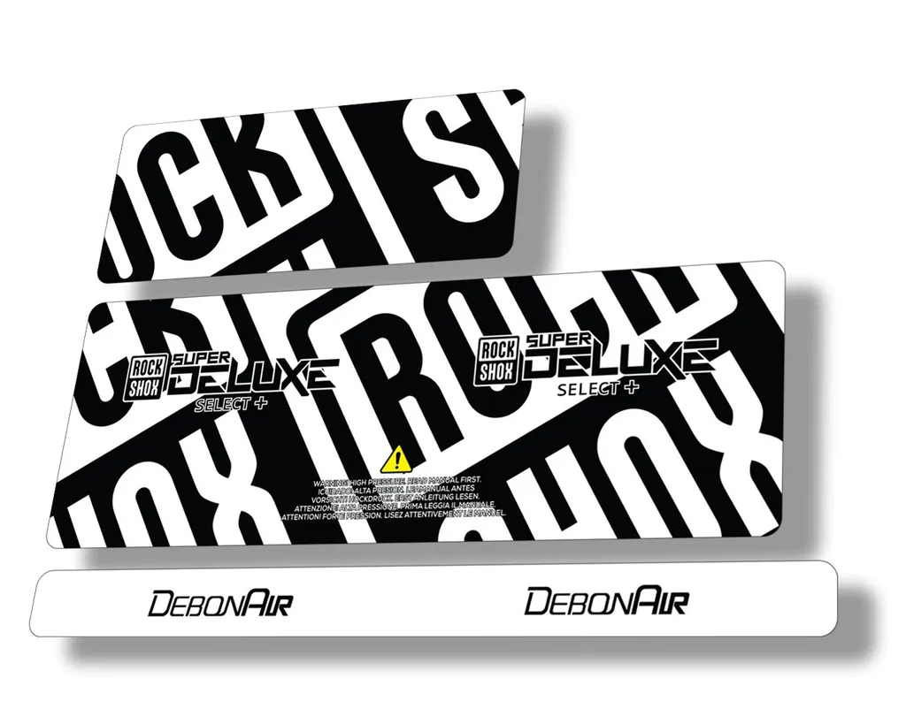 Rock Shox Super Deluxe Select Plus 2020 Rear Shock Decal Sticker Set Black