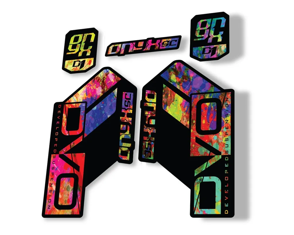 DVO Onyx SC D1 2019 Fork Suspension Sticker Factory Decal Adhesive Oil Slick