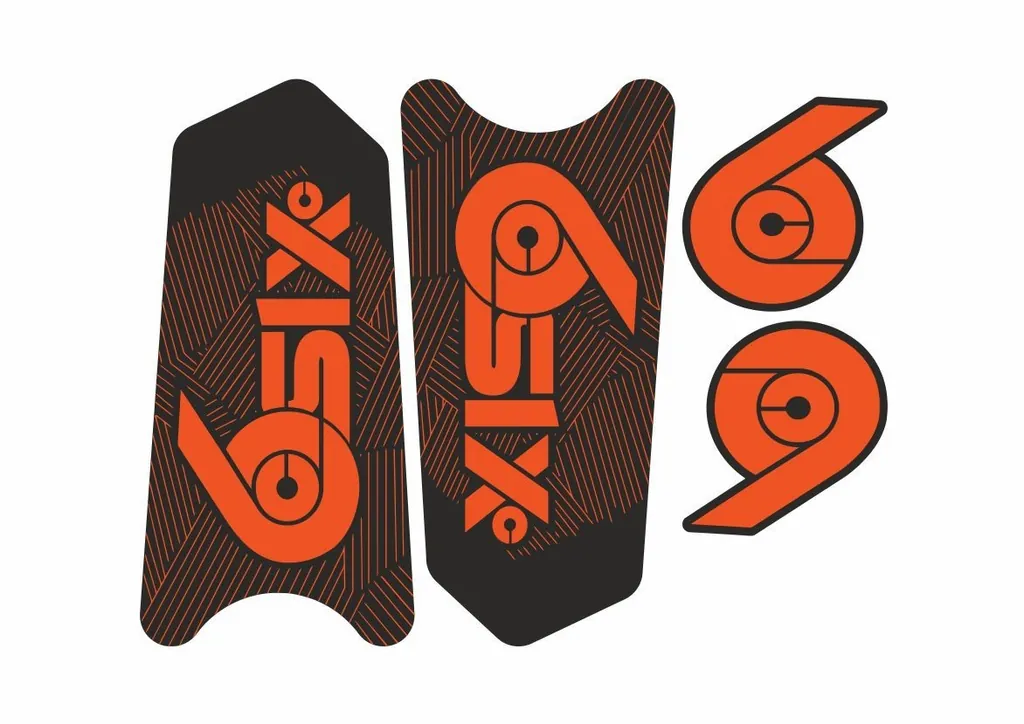 Race Face SixC Crank Decals Set Stickers Mountain Bike Adhesive Orange 2Pcs