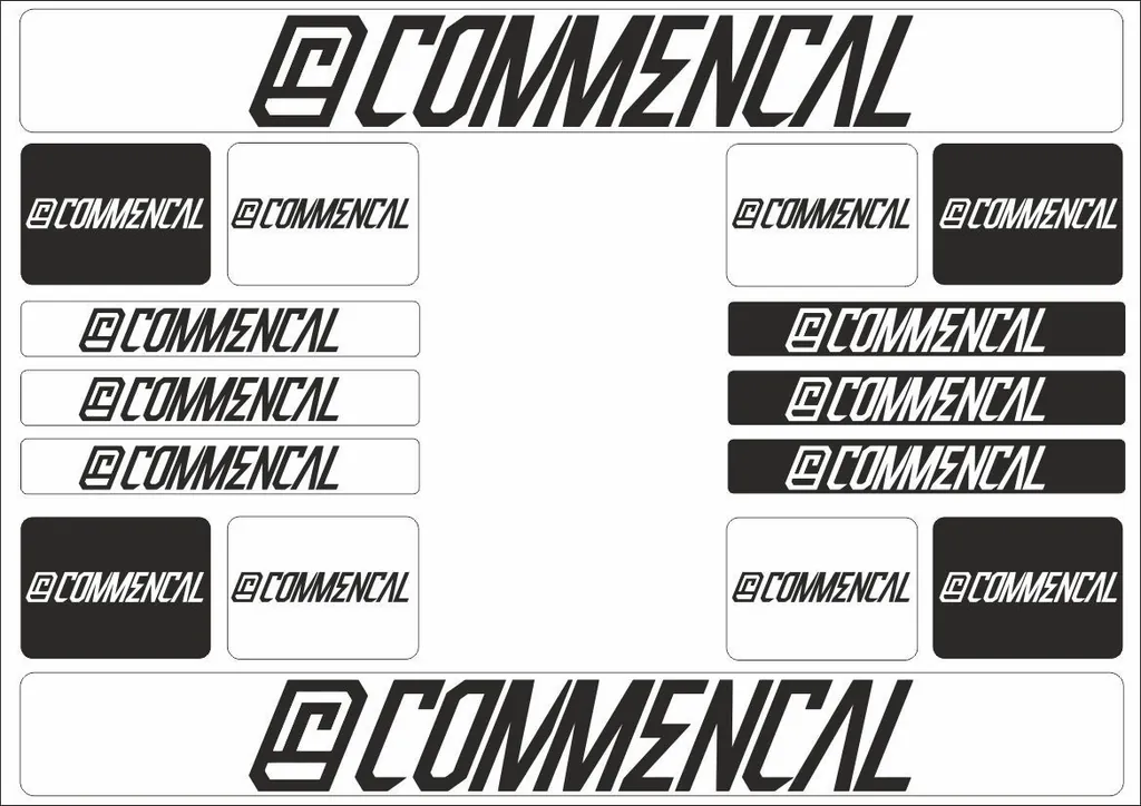 Bicycle Vinyl Frame Stickers Custom Compatible with COMMENCAL Black