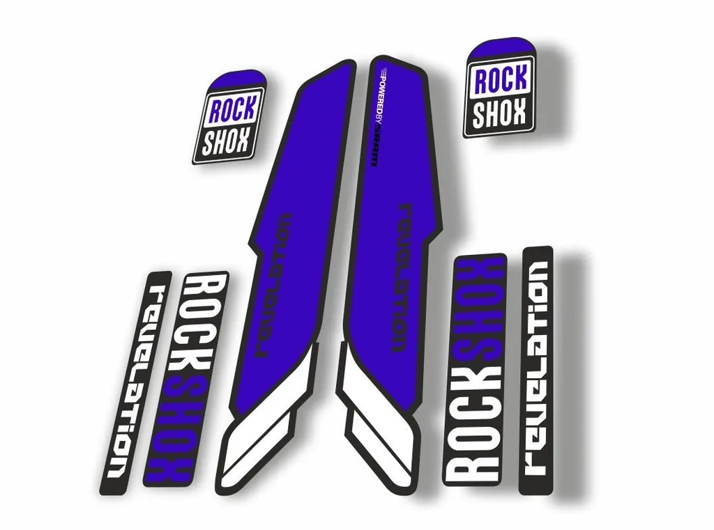 Rock Shox REVELATION 2013 Mountain Bike Cycling Decal Kit Sticker Dark Blue