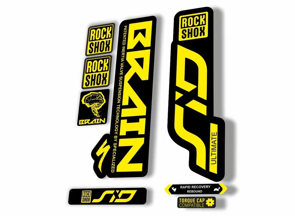 Rock Shox SID Brain ULTIMATE 2020 Mountain Bike Cycling Decal Sticker Yellow