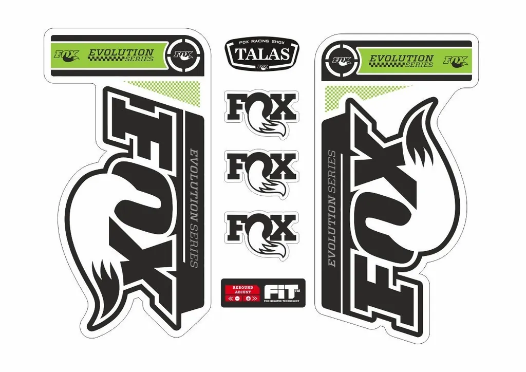 FOX 34 Evolution Talas Forks Suspension Factory Decal Kit Sticker Adhesive Green