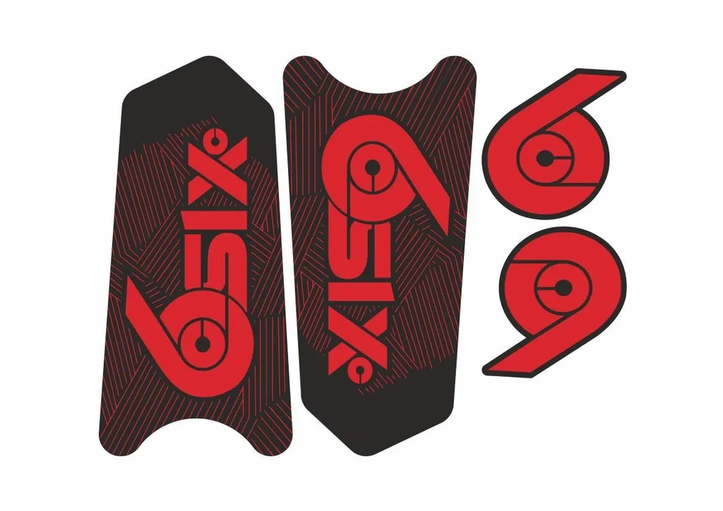 Race Face SixC Crank Decals Set Stickers Mountain Bike Adhesive Red 2Pcs