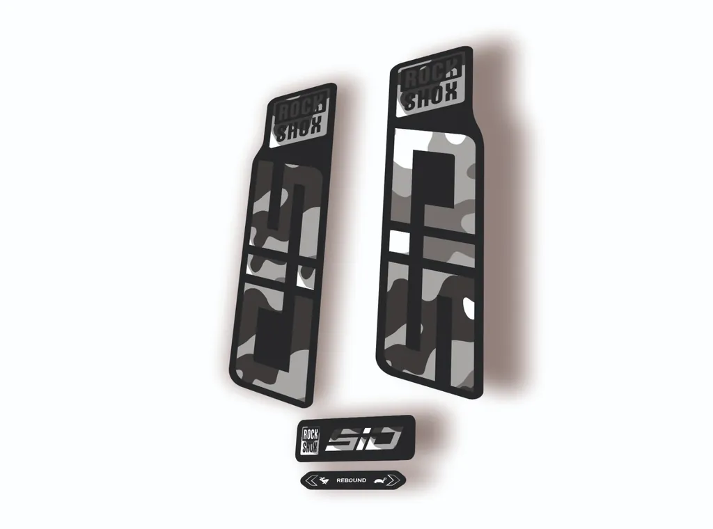 Rock Shox SID 2024 Fork Decal Mountain Bike Cycling Sticker Kit White Camo