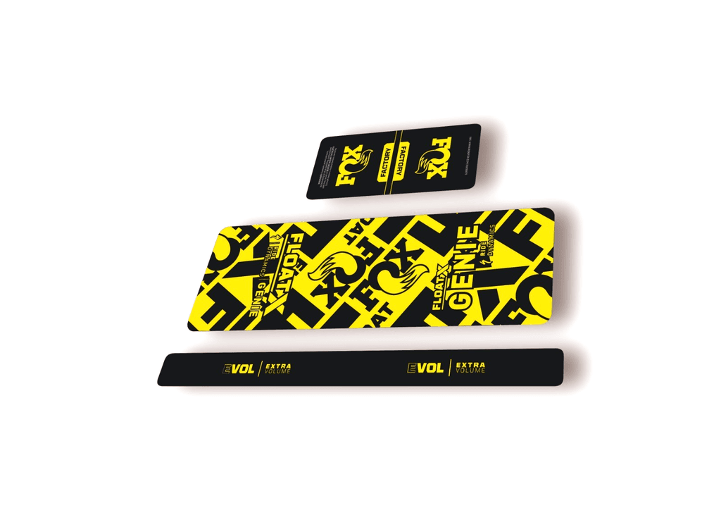 FOX Float X GENIE 2025 Rear Shock Decal Sticker Kit Adhesive Yellow