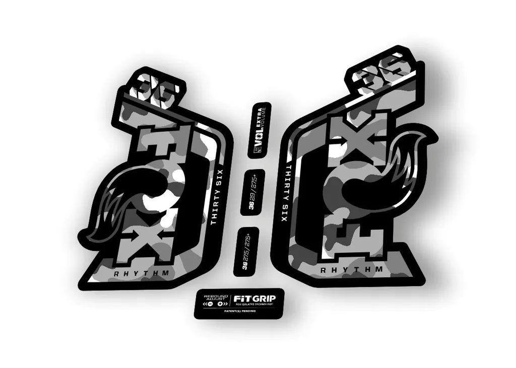 Fox 36 Rhythm 2024 Fork Suspension Factory Decal Sticker Adhesive White Camo