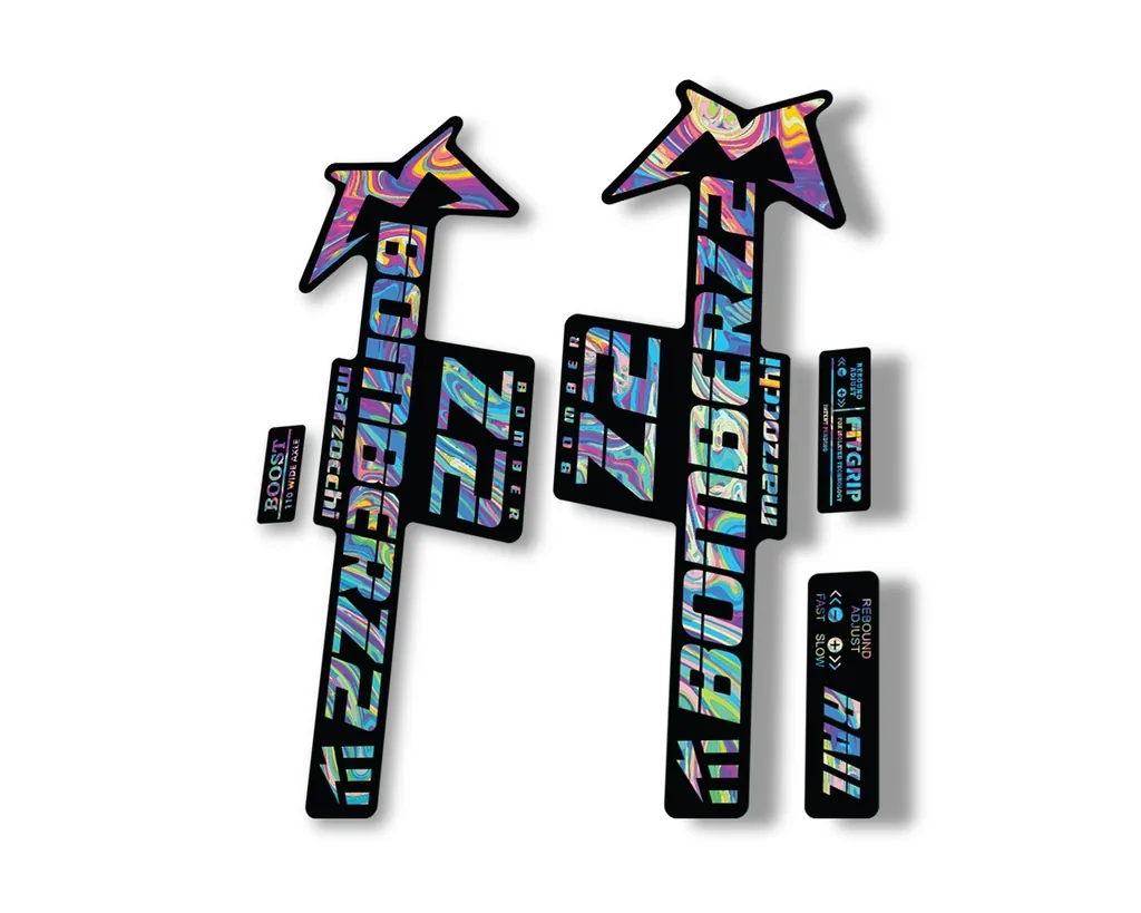 Marzocchi Bomber Z2 E Bike 2022 Fork Suspension Sticker Decal Kit Oil Slick 1
