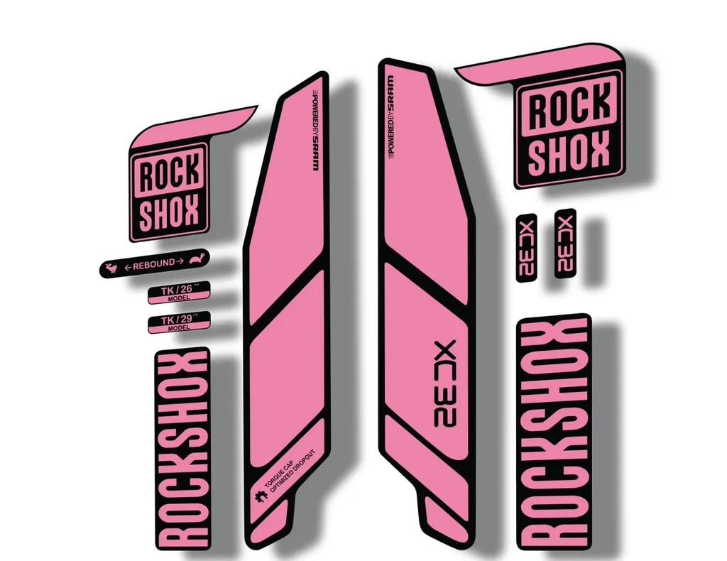 Rock Shox XC32 2014 Fork Decal Mountain Bike Cycling Sticker Adhesive Light Pink