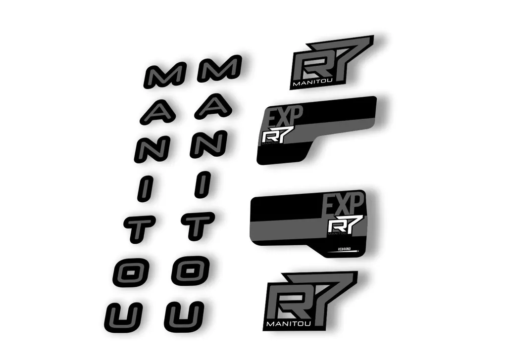 Manitou R7 Expert 2020 Fork Suspension Decal Kit Sticker Set Gray