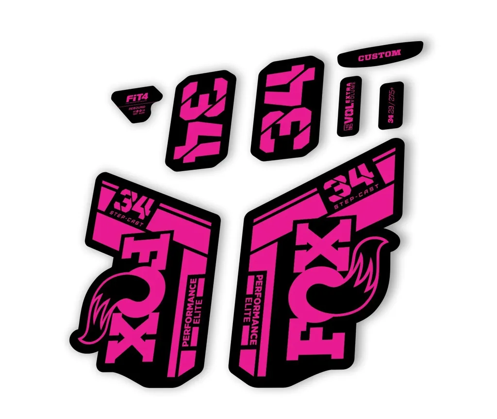 FOX 34 Step Cast Elite 2021 Factory Fork Decals Suspension Sticker Pink