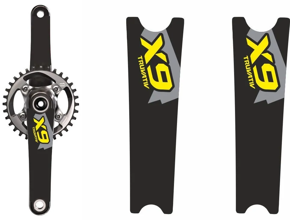 Crank Set Stickers Decals MTB SRAM X9 Mountain Bike Bicycle Adhesive 2Pcs Yellow