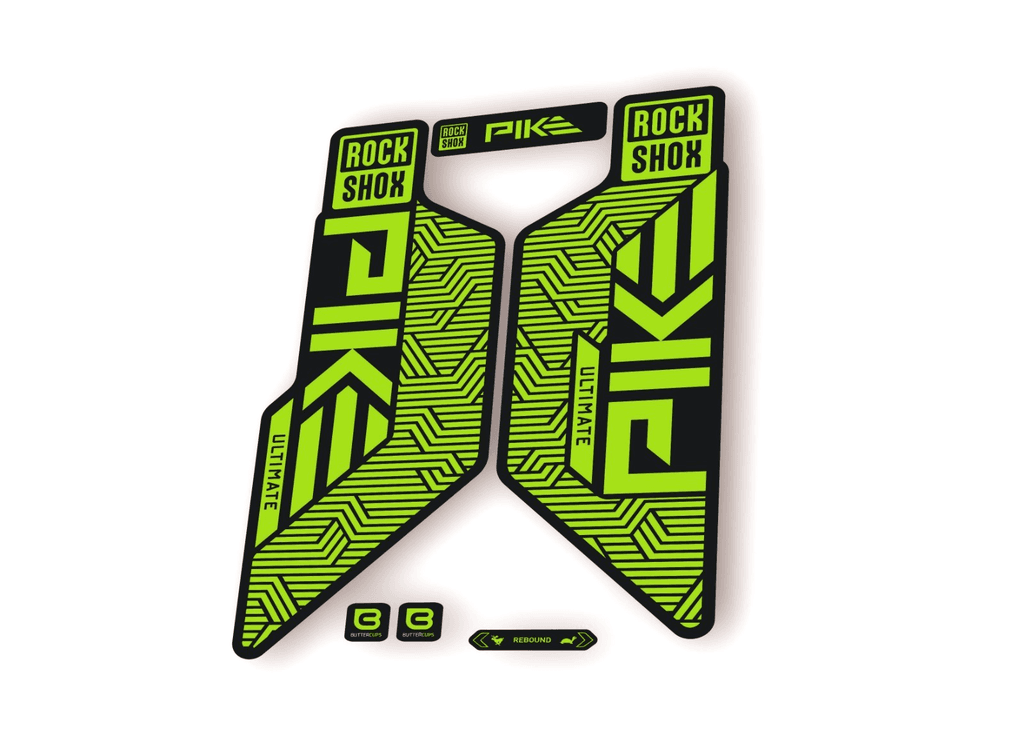 Rock Shox PIKE ULTIMATE 2025 Flight Attendant Bike Cycling Decal Sticker Green