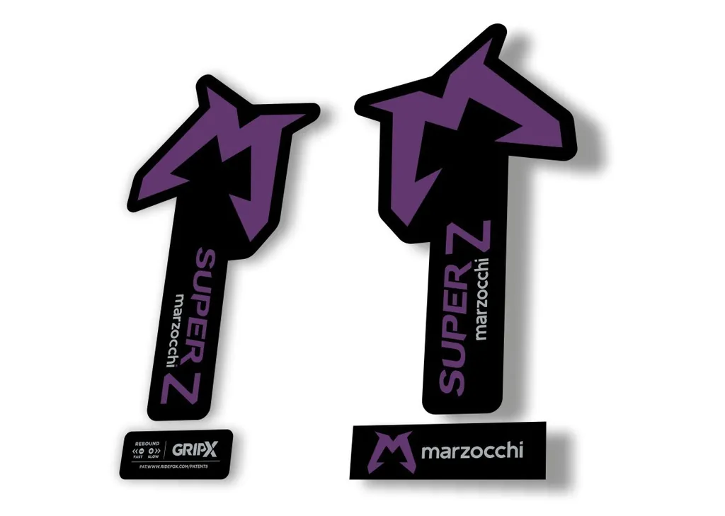 Marzocchi SUPER Z 2025 Fork Suspension Sticker Decal Kit Adhesive Purple