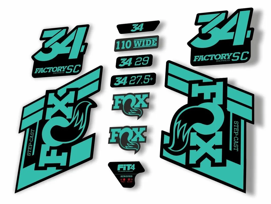 FOX 34 Step Cast SC 2019 Fork Suspension Factory Decal Stickers Adhesive Dolphin