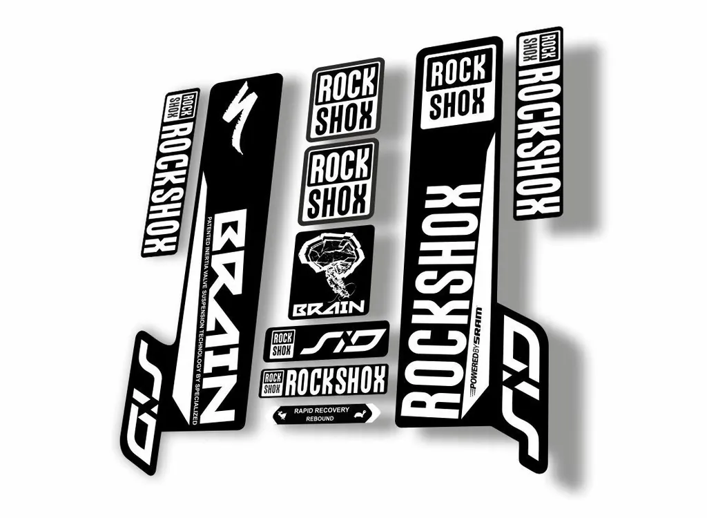 Rock Shox SID Brain 2018 Mountain Bike Cycling Decal Sticker Adhesive White