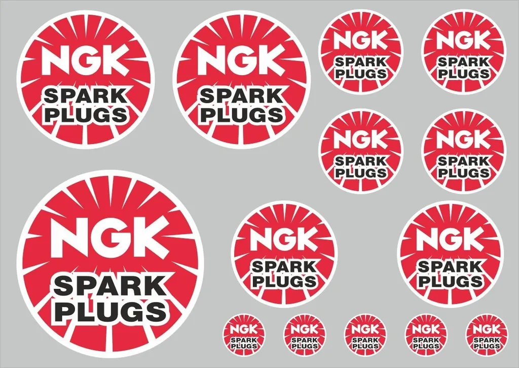 NGK SPARK PLUGS Decals Quality Stickers Vinyl Graphic Set Adhesive Kit 14 Pcs