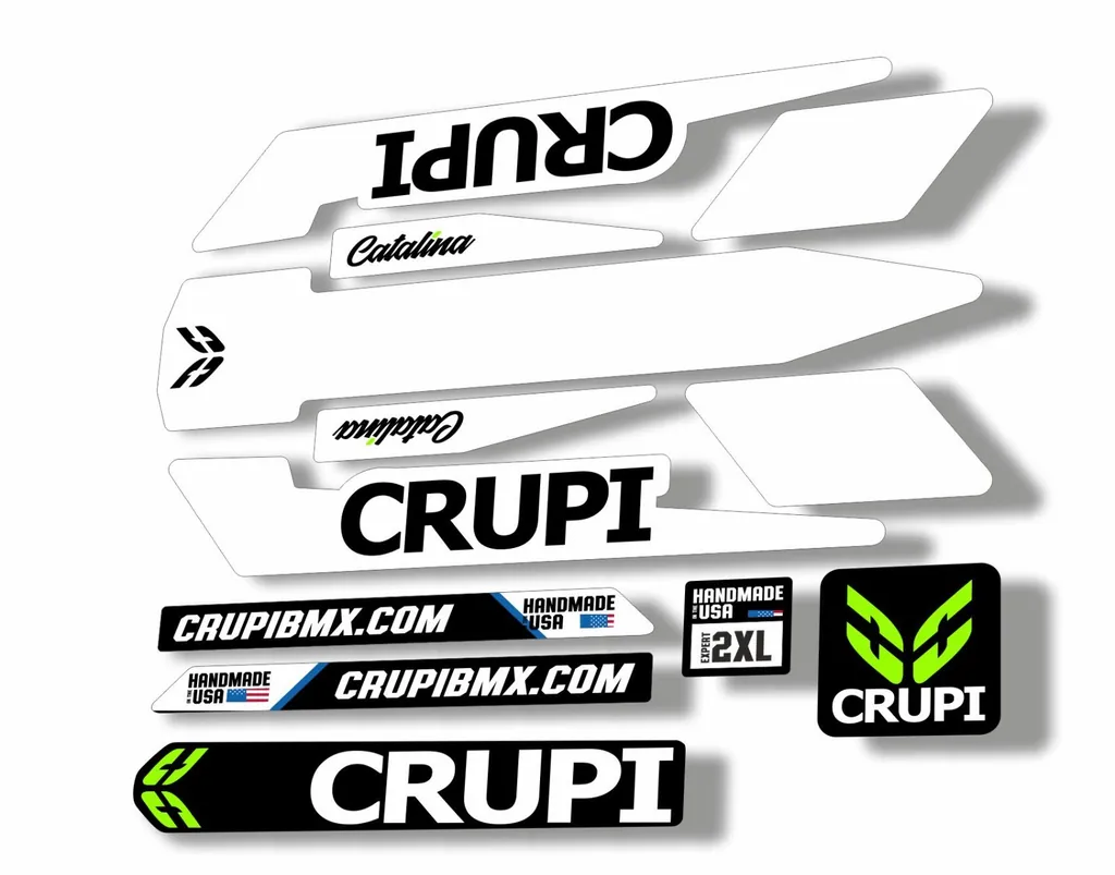 Bicycle Vinyl Frame Stickers – Compatible with CRUPI BMX Bikes – White