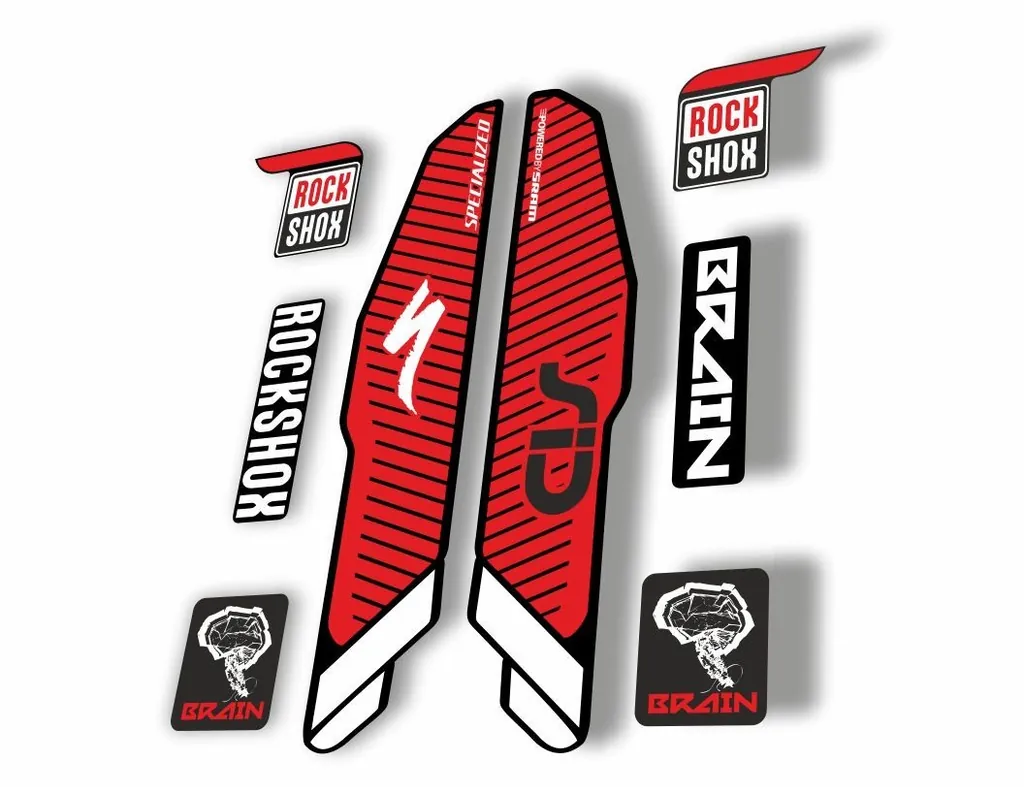 Rock Shox SID Brain 2015 Mountain Bike Cycling Decal Sticker Adhesive Red