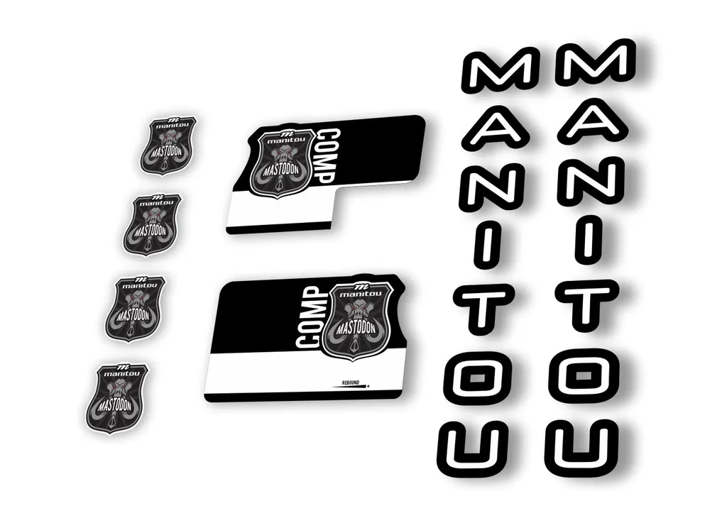 Manitou Mastadon Comp 2020 Fork Suspension Decal Kit Sticker Set White