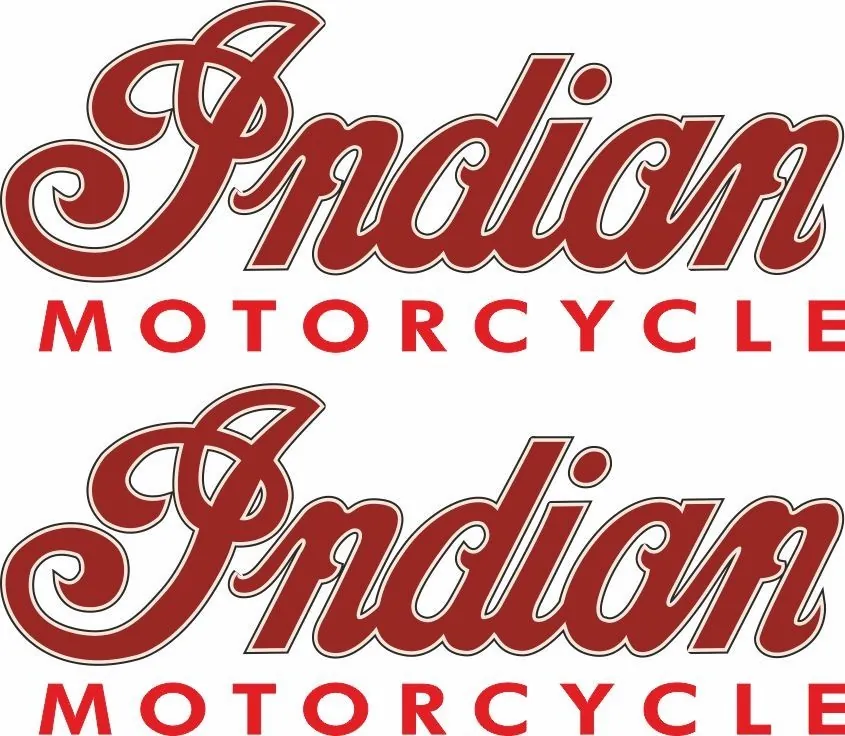 INDIAN MOTORCYLES Vinyl Sticker Decal Adhesive Set 8.4" x 2.9" Red 2 Pcs