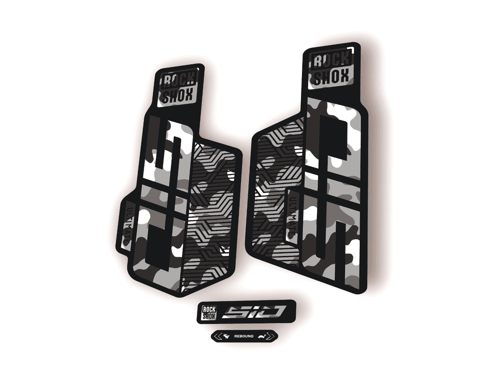 Rock Shox SID ULTIMATE 2025 Flight Attendant Bike Decal Sticker White Camo