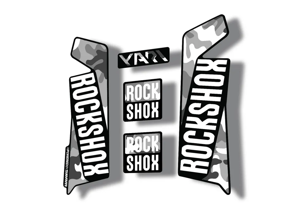 Rock Shox YARI 2017 Fork Decal Mountain Bike Cycling Sticker Adhesive White Camo