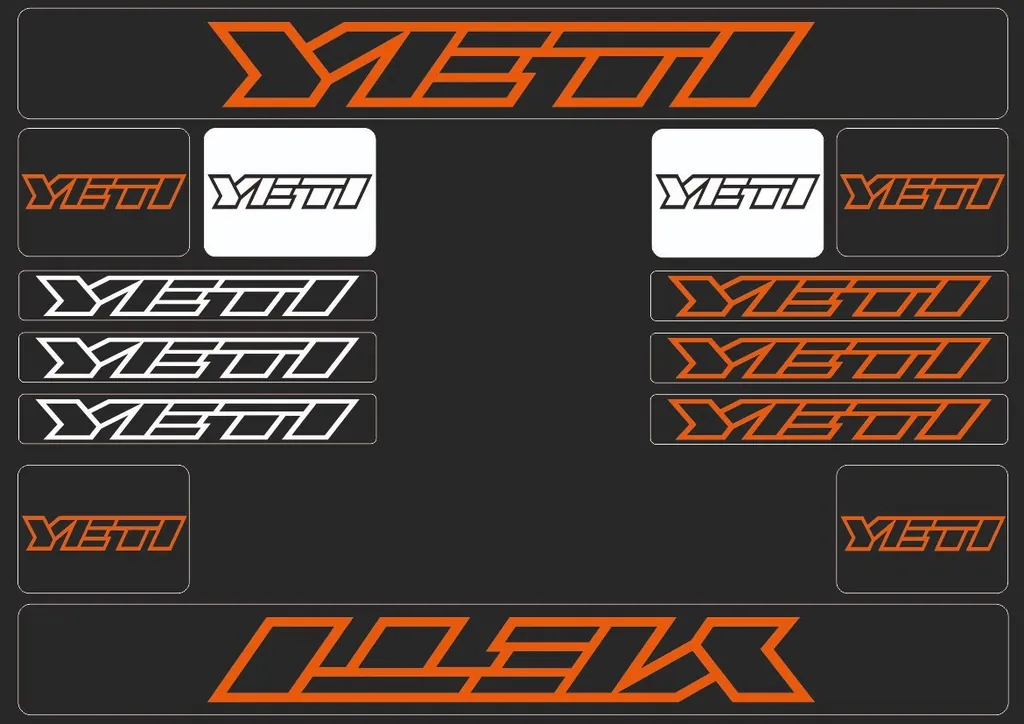 Bicycle Vinyl Stickers – Compatible with YETI Bikes – Orange