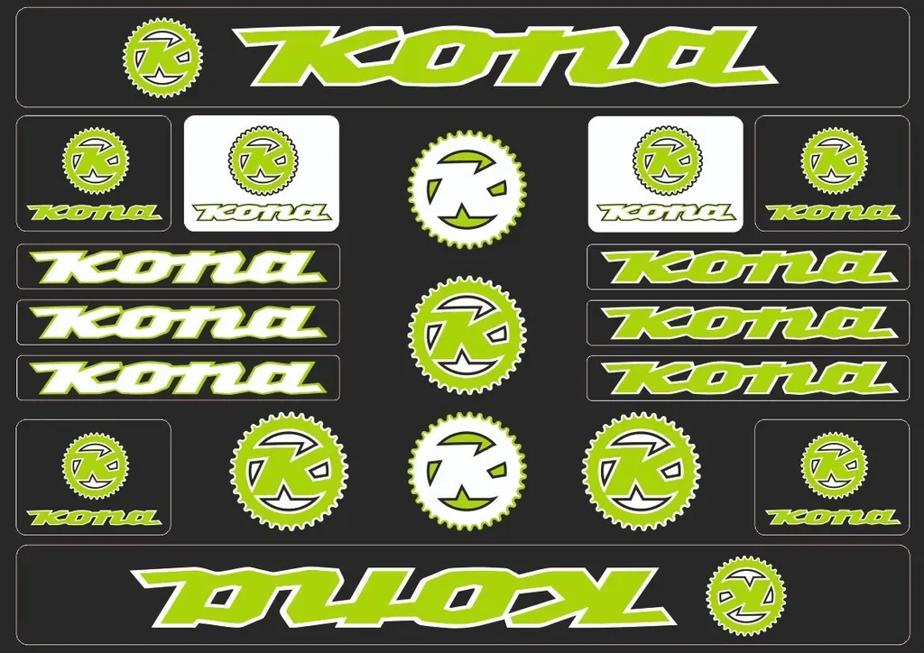 Bicycle Vinyl Stickers – Compatible with KONA Bikes Green