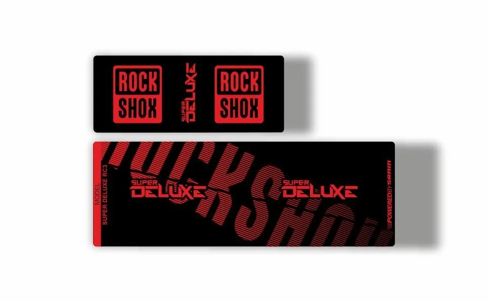 Rock Shox Super Deluxe RC3 Rear Shock MTB Decal Sticker Adhesive Red