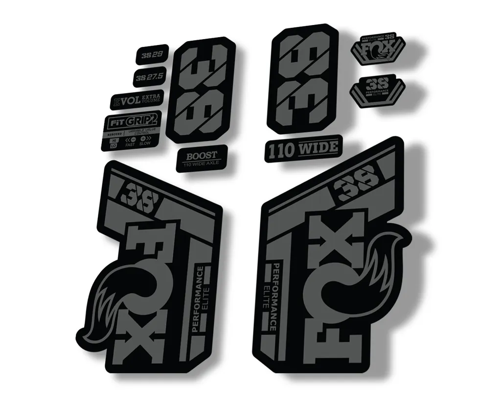 FOX 38 Performance Elite 2021 Forks Suspension Factory Decal Sticker Gray