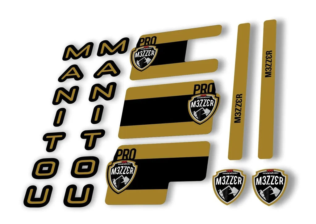 Manitou Mezzer Pro 2020 Fork Suspension Decal Kit Sticker Set Gold