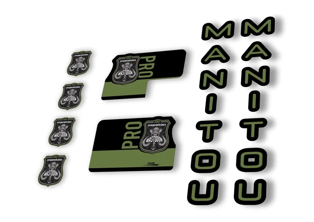 Manitou Mastadon Pro 2020 Fork Suspension Decal Kit Sticker Set Olive
