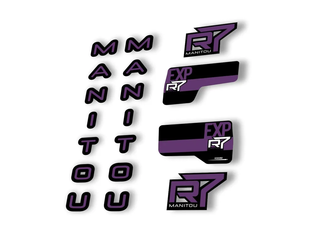 Manitou R7 Expert 2020 Fork Suspension Decal Kit Sticker Set Purple