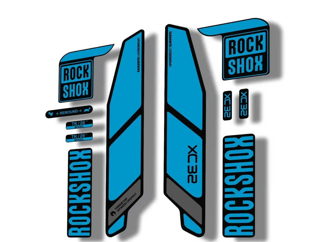 Rock Shox XC32 2014 Fork Decal Mountain Bike Cycling Sticker Adhesive Blue Gray