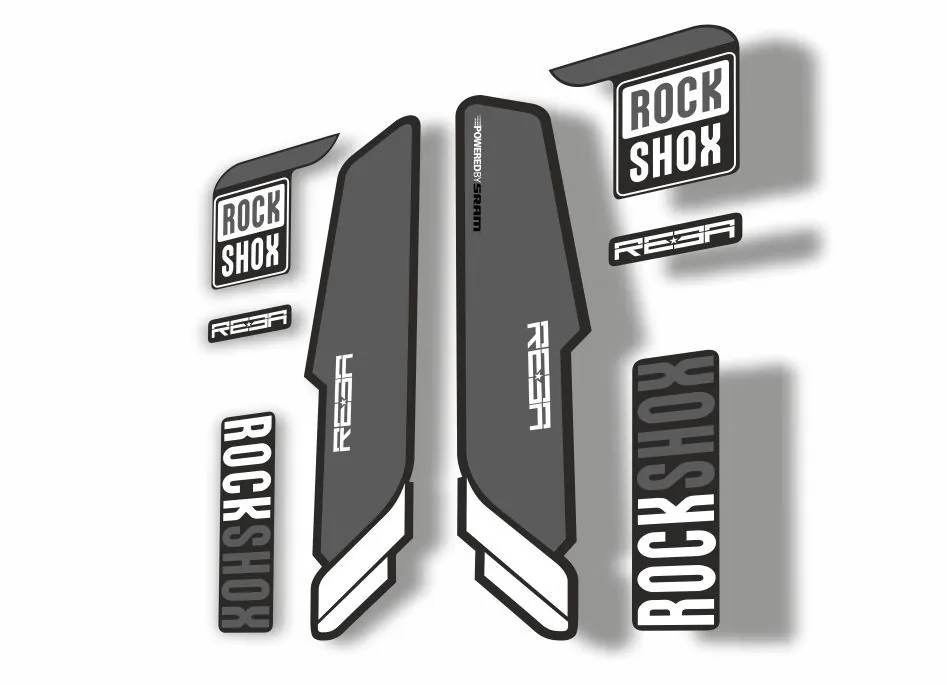 Rock Shox REBA 2015-17 Fork Decal Mountain Bike Cycling Sticker Adhesive Gray