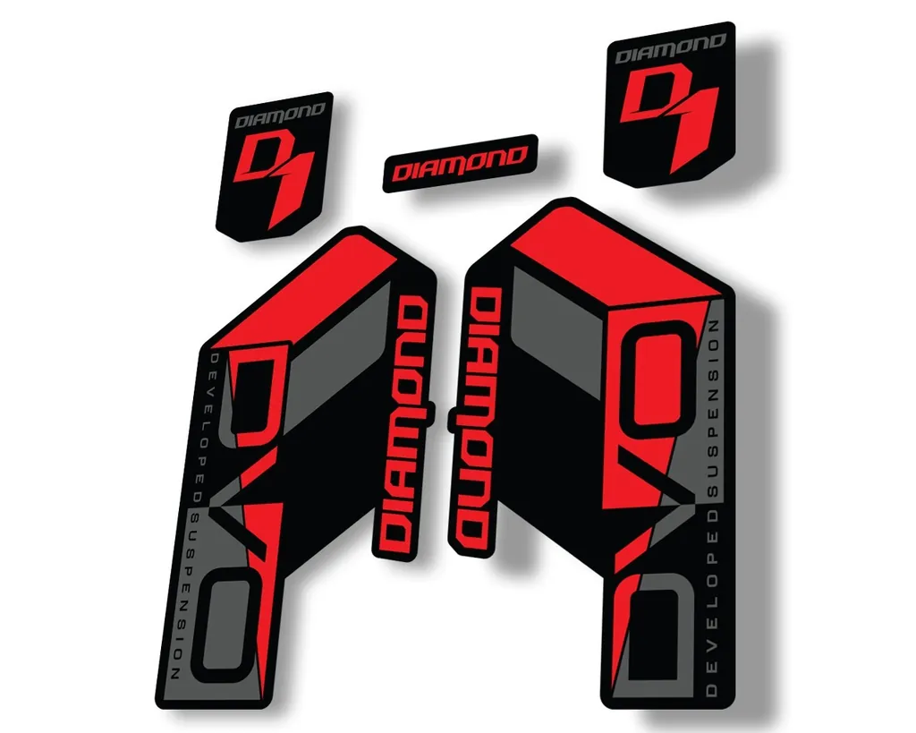DVO Diamond Developed D1 2020 Fork Suspension Sticker Factory Decal Red