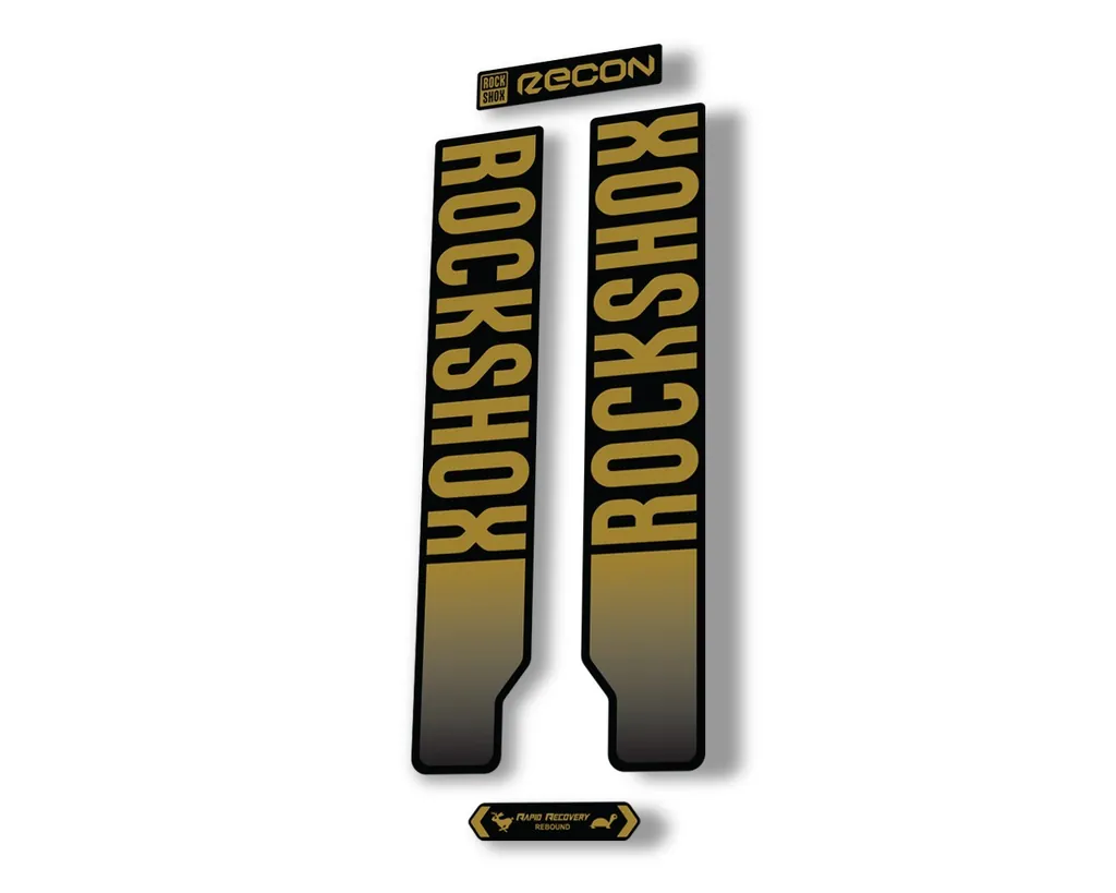Rock Shox RECON 2021 Mountain Bike Cycling Decal Kit Sticker Adhesive Gold