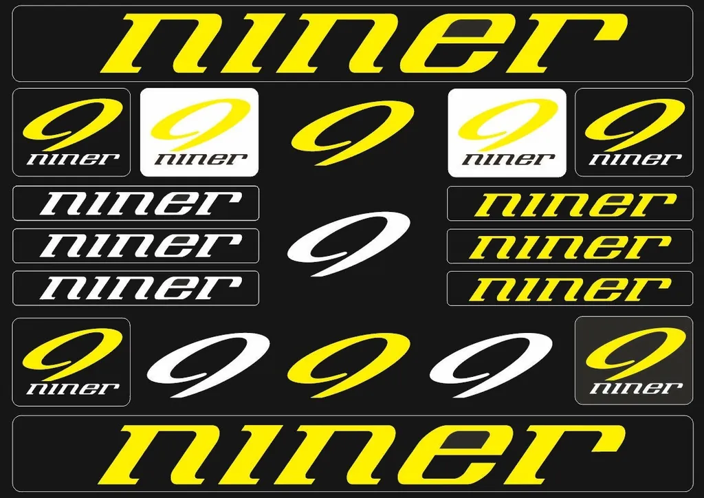 Bicycle Vinyl Stickers – Compatible with Niner Mountain Bikes – Yellow