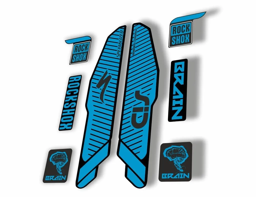 Rock Shox SID Brain 2015 Mountain Bike Cycling Decal Sticker Adhesive Blue