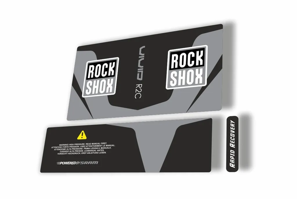 Rock Shox Vivid Air R2C 2017 Rear Shock MTB Decal Sticker Adhesive Gray