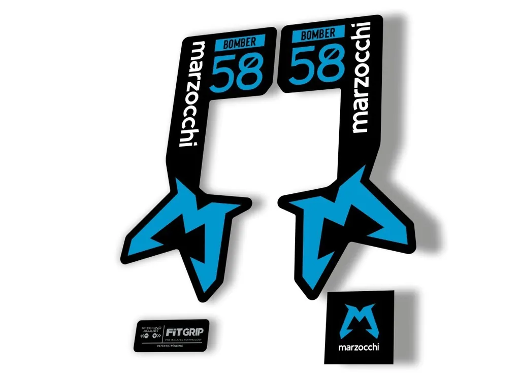Marzocchi Bomber 58 2025 Suspension Sticker Decal Kit Adhesive Blue