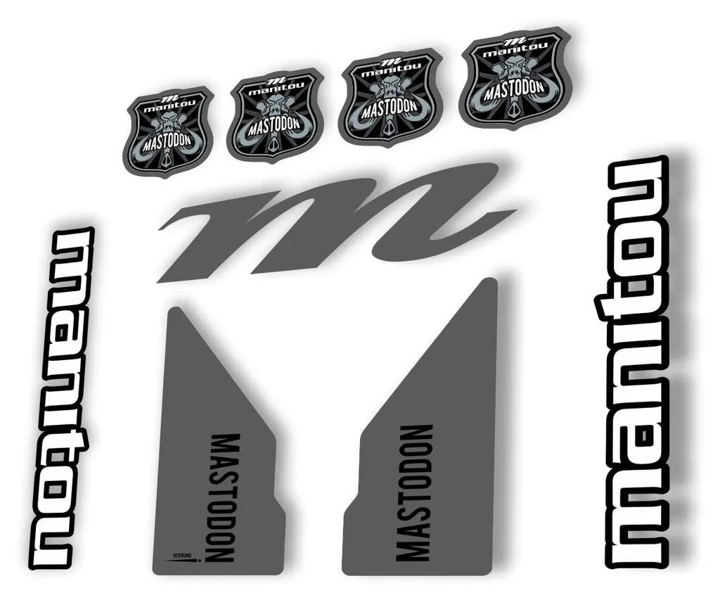 Manitou Mastadon 2017 Fork Suspension Decal Kit Sticker Set Gray